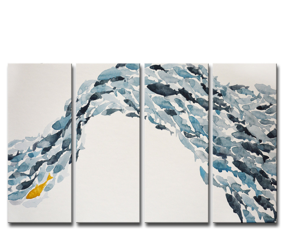 Ready2Hangart 'Goldfish' By Norman Wyatt Jr. 4Piece Wrapped Canvas Art