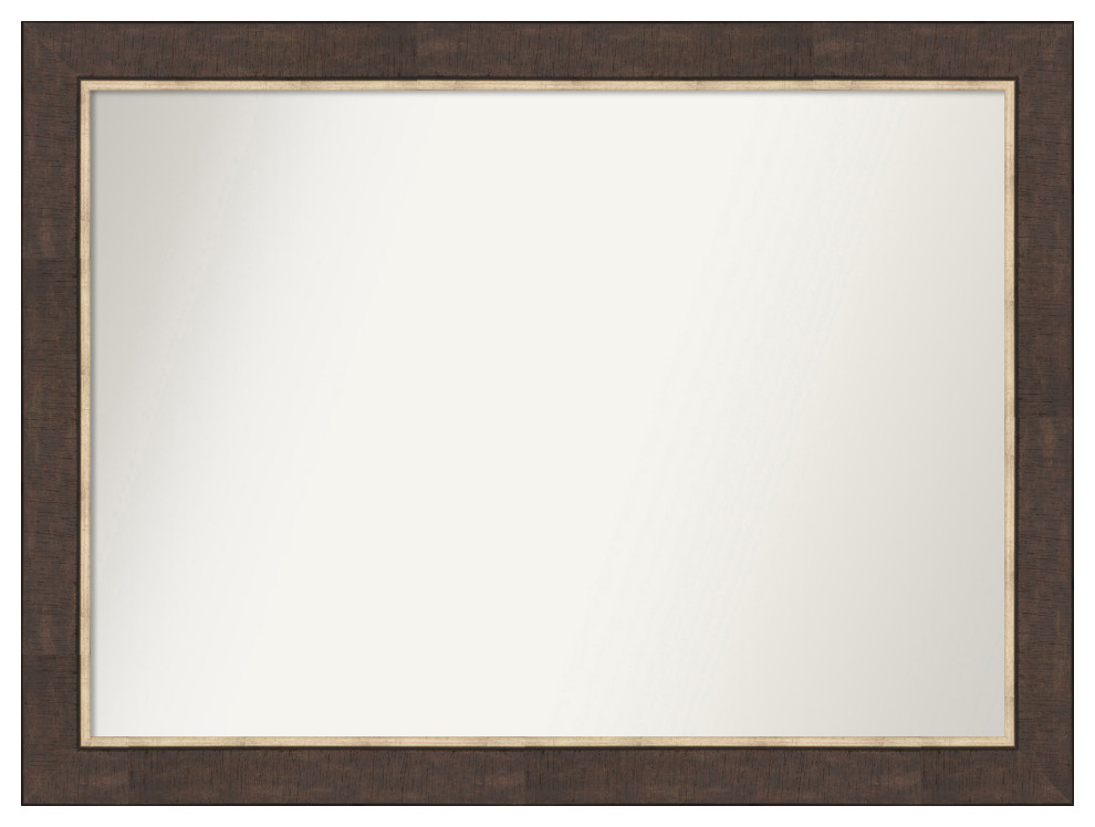 Lined Bronze Non-Beveled Wall Mirror 43x32 in.