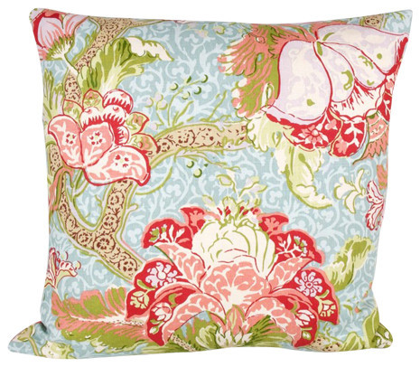 Holsworthy Blue/Blush 90/10 Duck Insert Pillow With Cover, 22x22