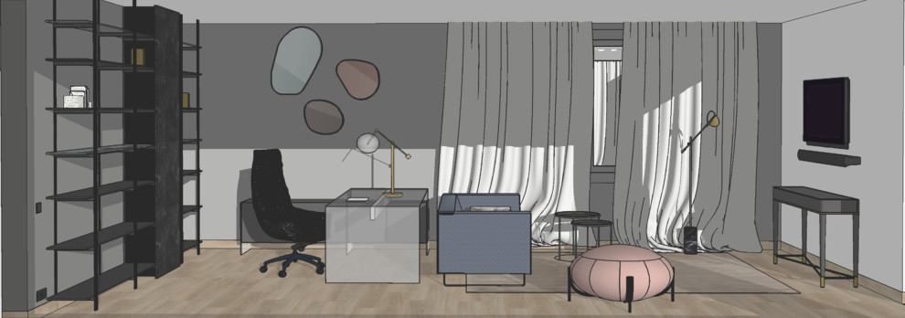 Private house .Home Office with Lounge