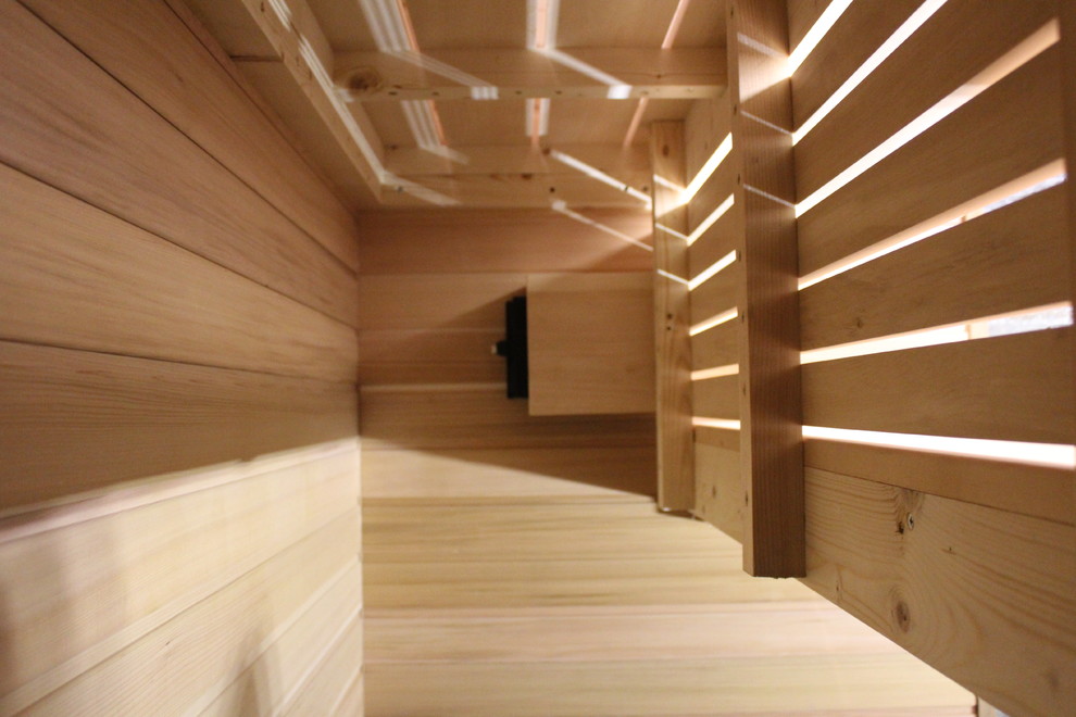 Сауна стены канадский кедр полки липа печь IKI