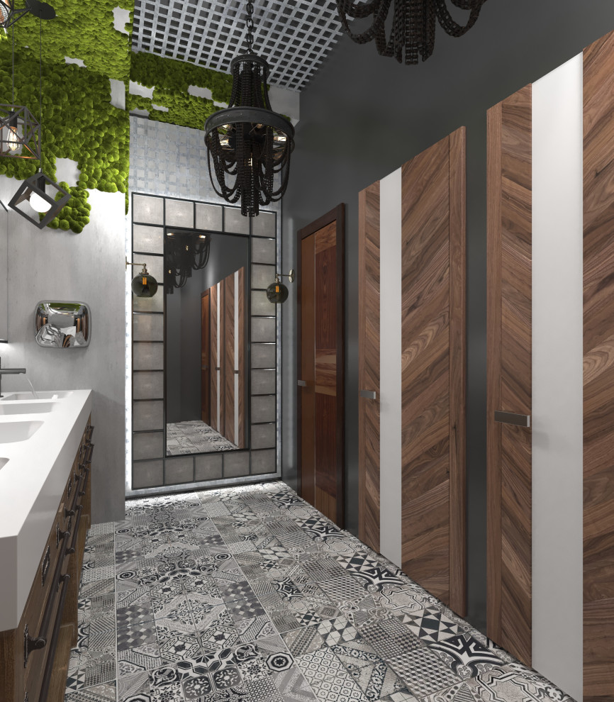 Дизайн-проект санузла в проекте ресторана для Harley Davidson Самара