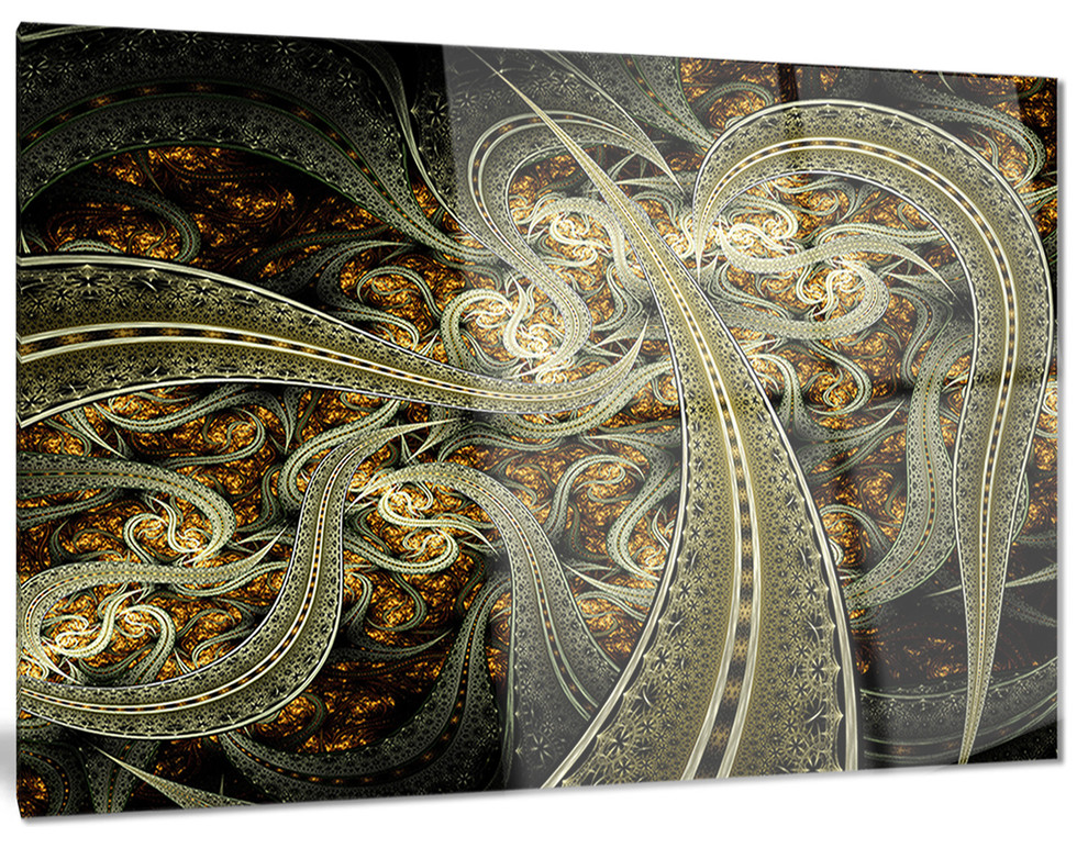 "Metallic Fabric Pattern" Glossy Metal Wall Art, 28"x12" Contemporary