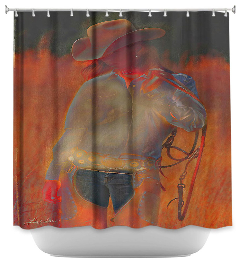 Shower Curtain Artistic Electric Cowgirl