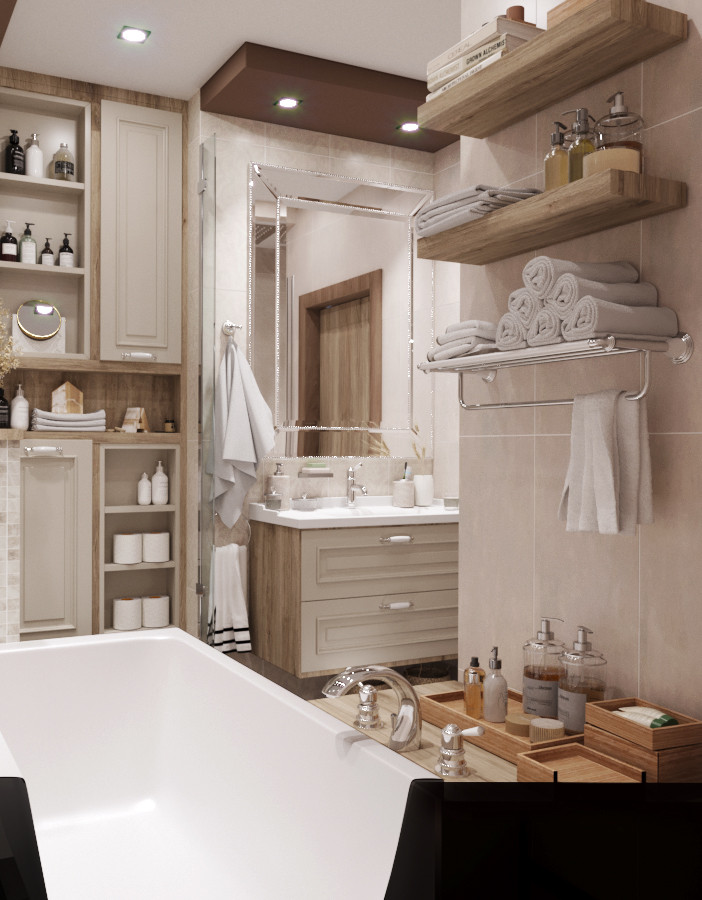 Дтзайн интерьера детской комнаты и двух санузлов в квартире в Екатеринбурге