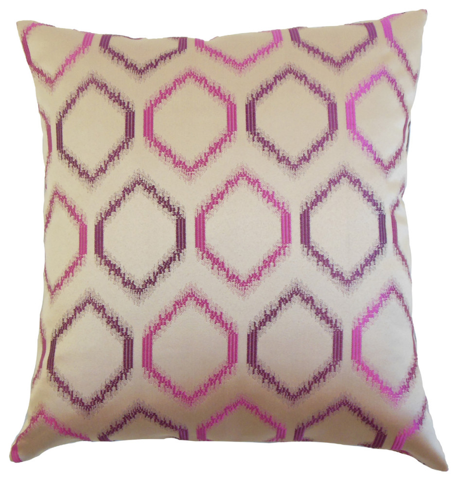 The Pillow Collection Purple Paredes Throw Pillow, 22"