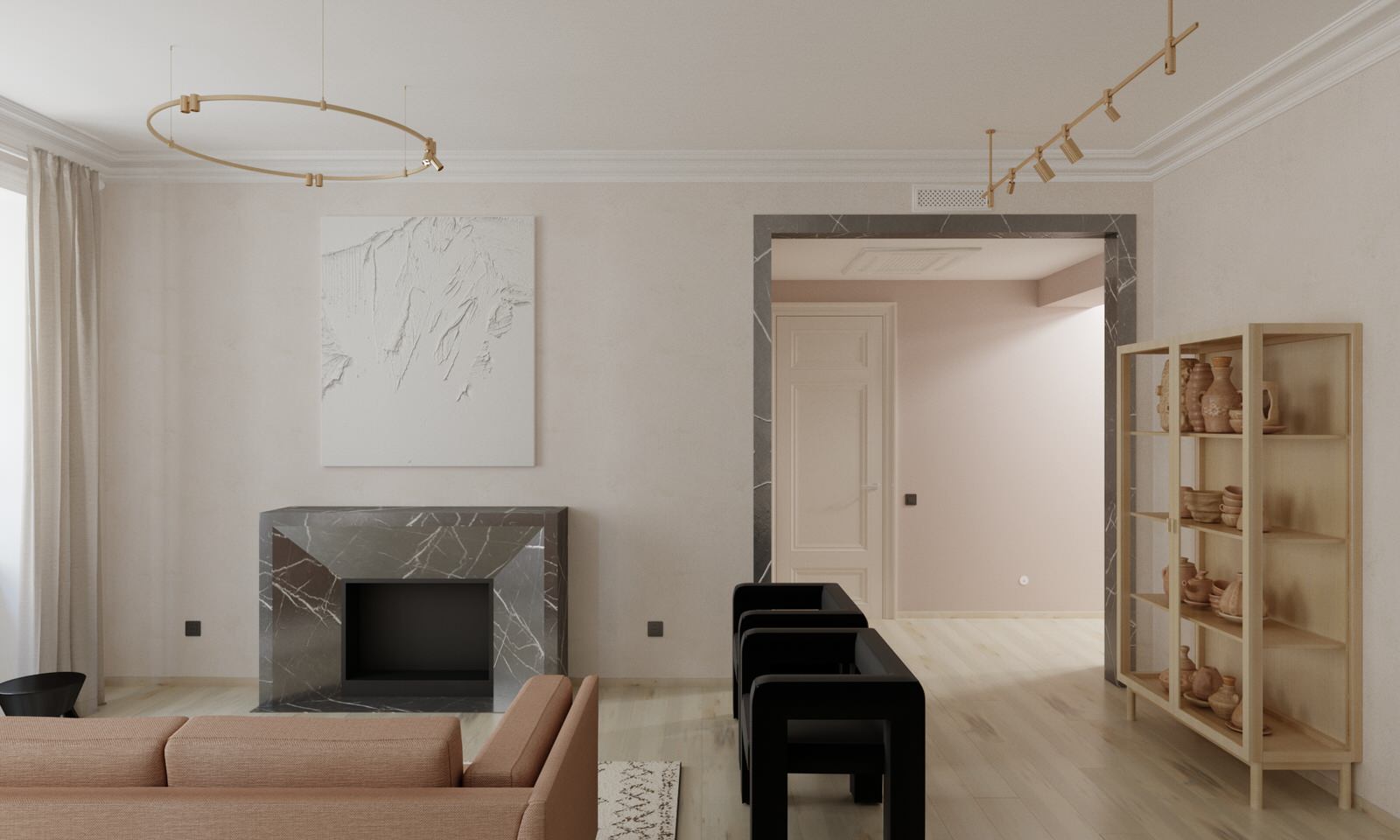 Минималистичная квартира с этническими акцентами в Нижнем Новгороде.