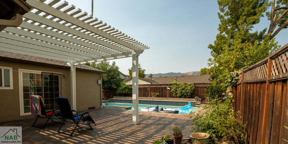 Pavers, lawn, pergola, and retaining wall installation in Pleasanton, CA