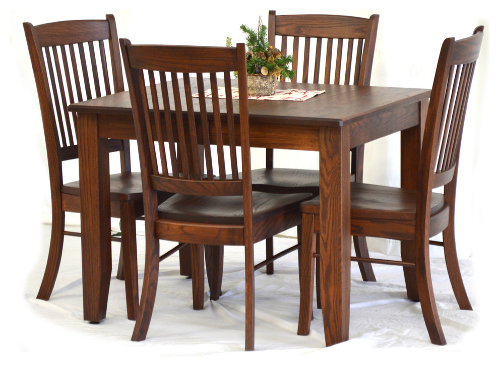 Mission table with 2 leaves and Carlisle chairs