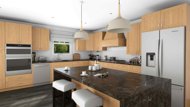 3D rendering - Kitchen layout rendering