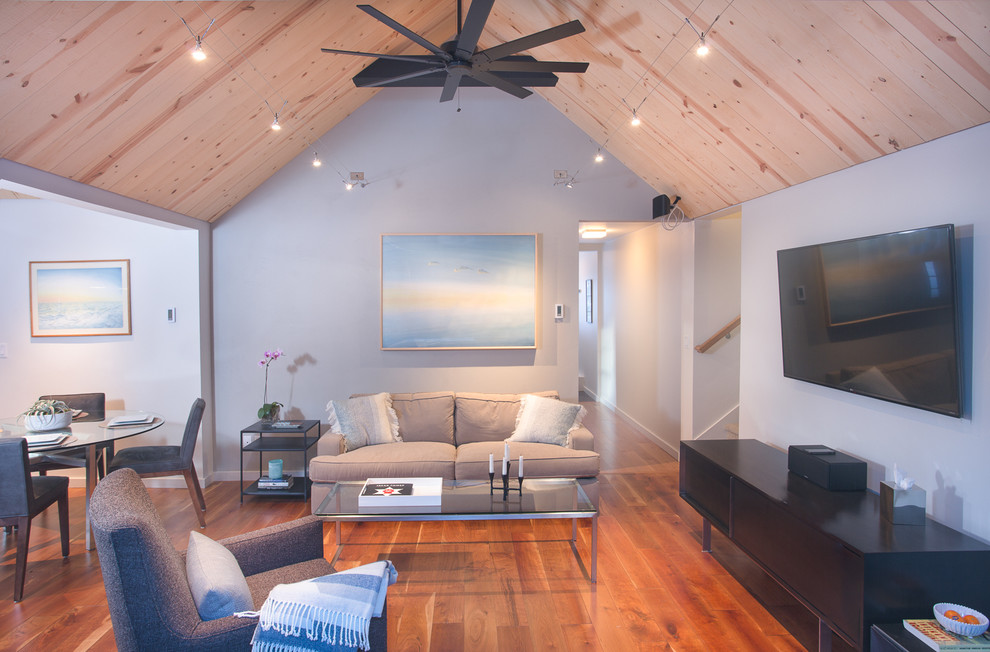 Design ideas for a modern living room in Denver.