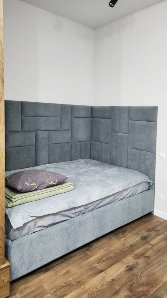 Мягкие стеновые панели Геометрия в изголовье кроватей