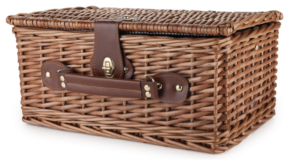 Seaside Newport Wicker Picnic Basket Tropical Picnic Baskets by True Brands Houzz