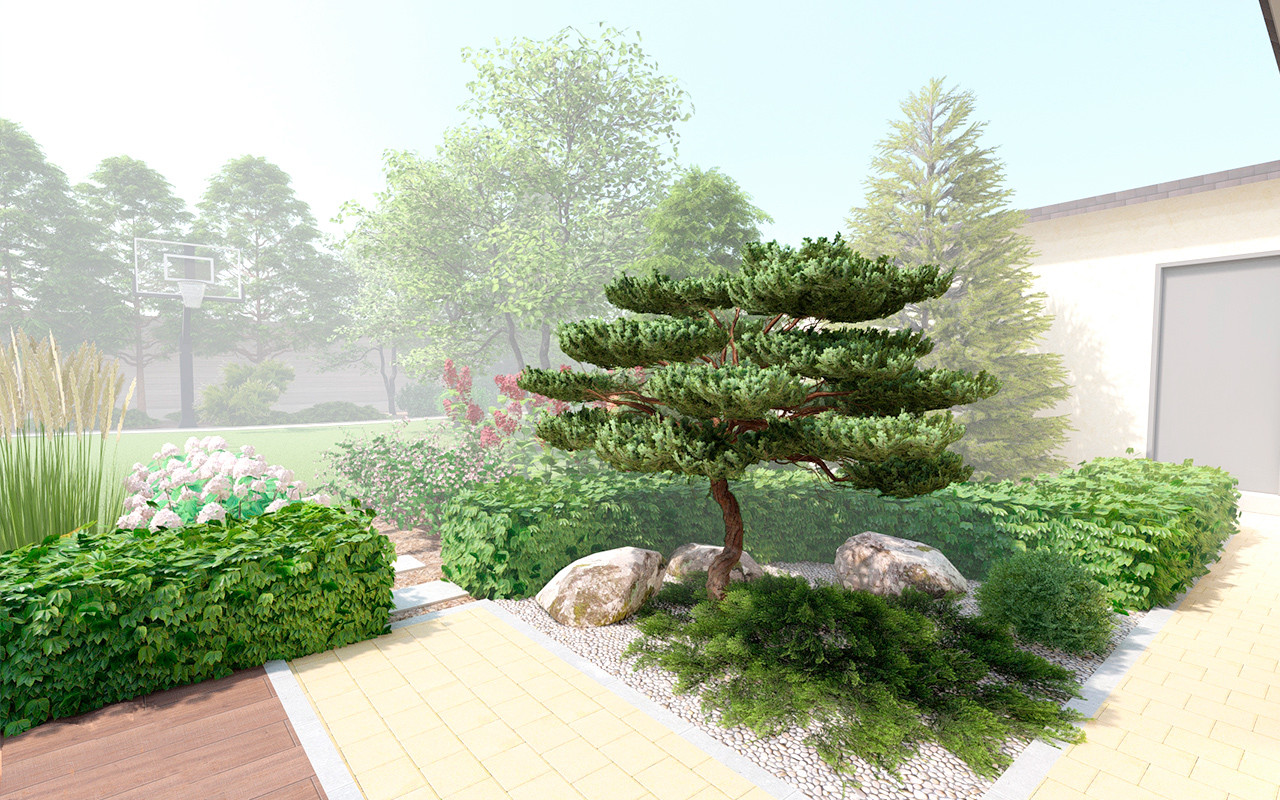 Ландшафтный дизайн частного сада в г. Волжский