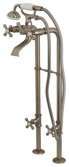 Freestanding Tub Faucet Set In Brushed Nickel Traditional Tub