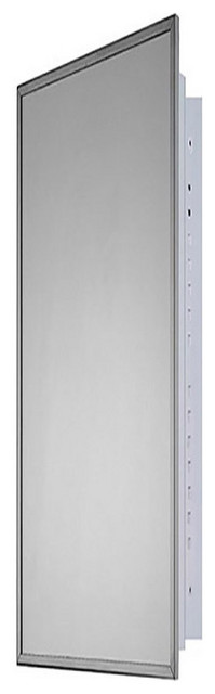 Deluxe Series Medicine Cabinet, 12"x36", Stainless Steel Frame, Recessed