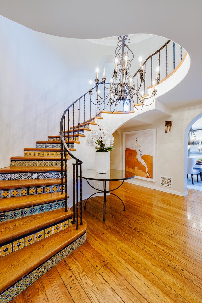Mid-sized mediterranean staircase in Los Angeles.