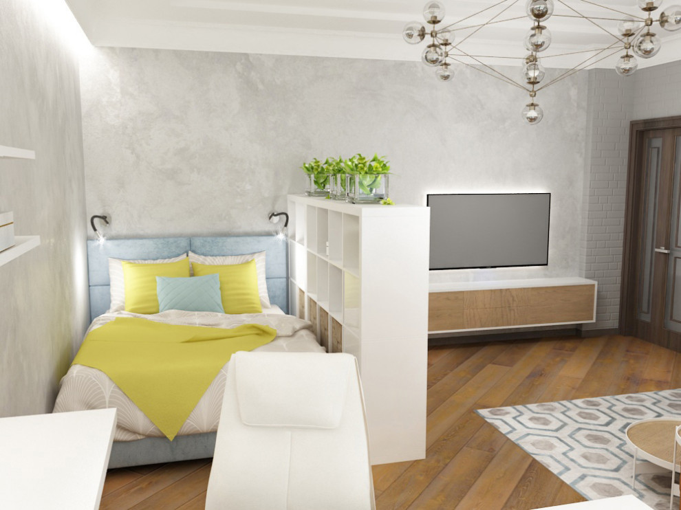 Гостиная-спальня-кабинет