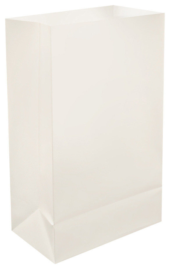 Plastic Luminaria Bags, White, Set of 12 Traditional Path Lights
