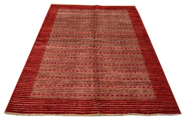 Contemporary Gabbeh 100% Wool, Hand-Knotted Modern Design Rug