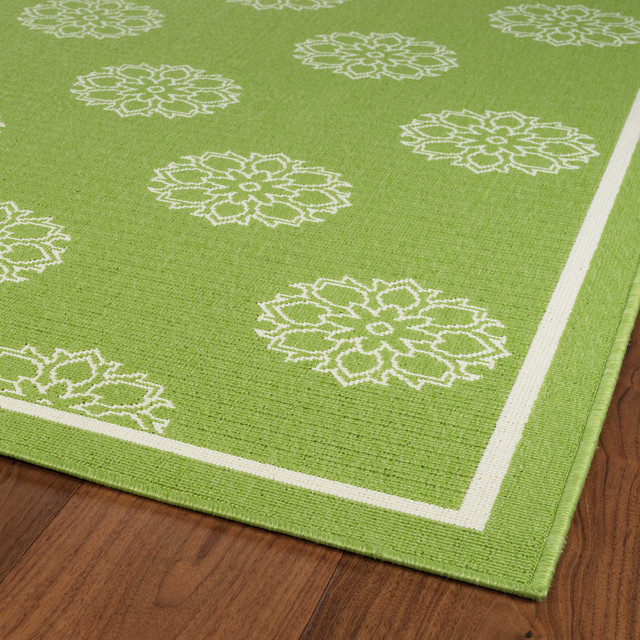 Kaleen Lime Green Indoor/Outdoor Amalie Rug Contemporary Outdoor