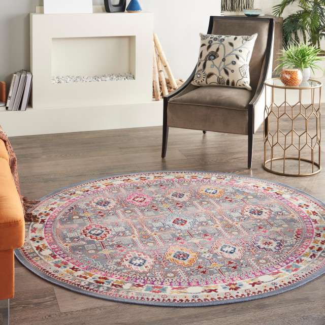 Nourison Home 6' Round Vintage Kashan Area Rug, 6'xRound