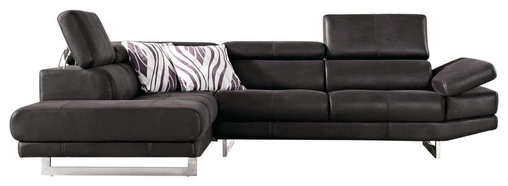 Paulo Suede Sectional Sofa, Left Chaise
