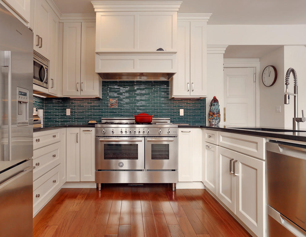 Transitional kitchen photo in Boston