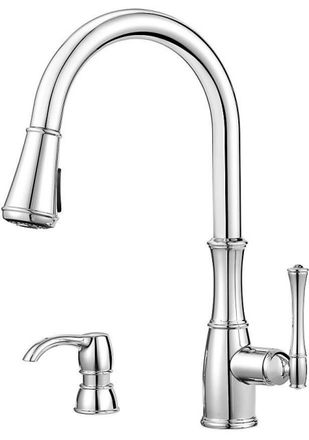 Pfister GT529-WH1 Wheaton 1.8 GPM 1 Hole Pull Down Kitchen Faucet ...