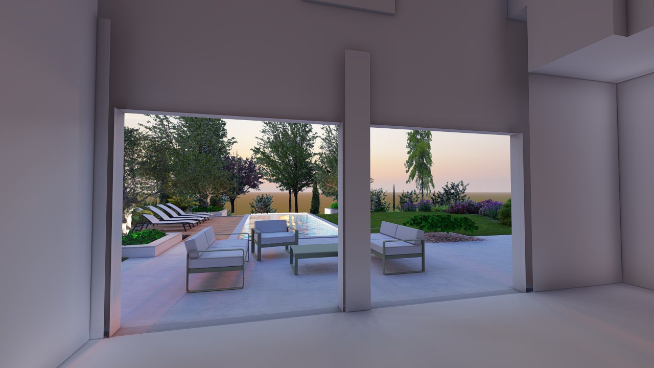 Création d'un grand jardin avec piscine