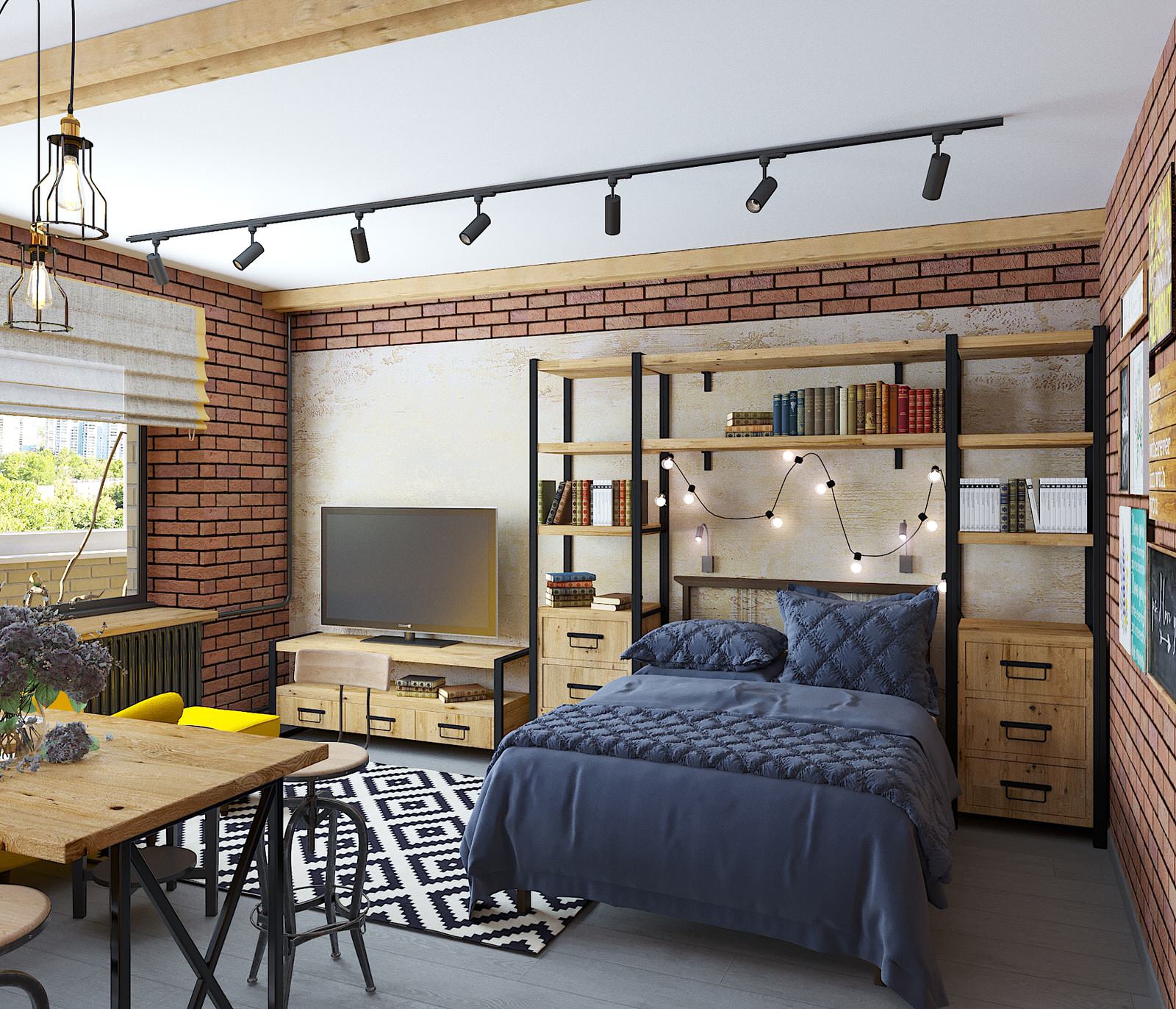 Проект квартиры в стиле лофт в Москве