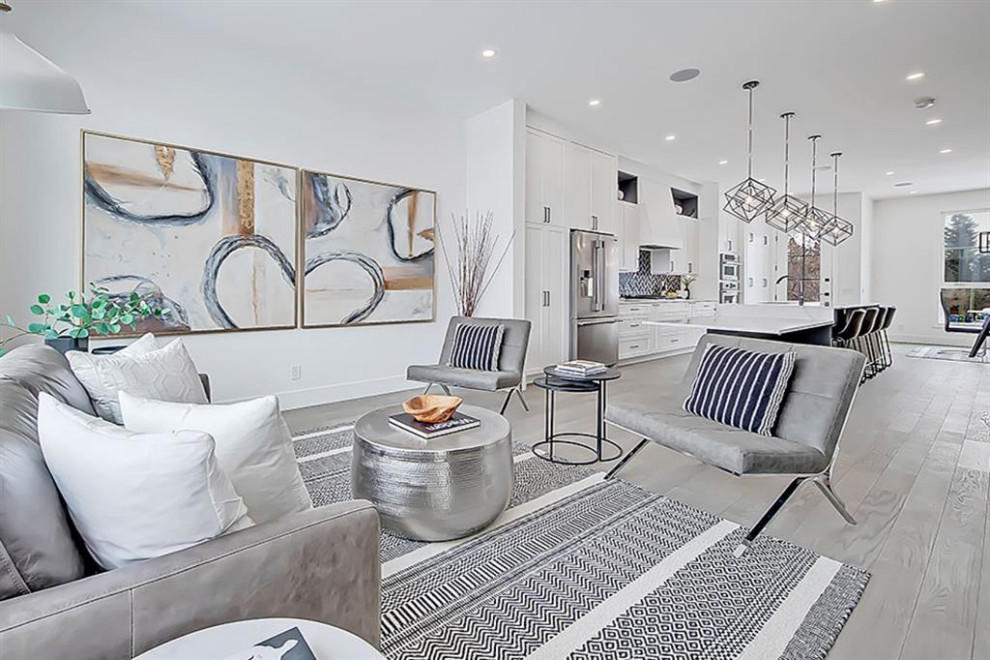 Inspiration for a transitional home design remodel in Calgary