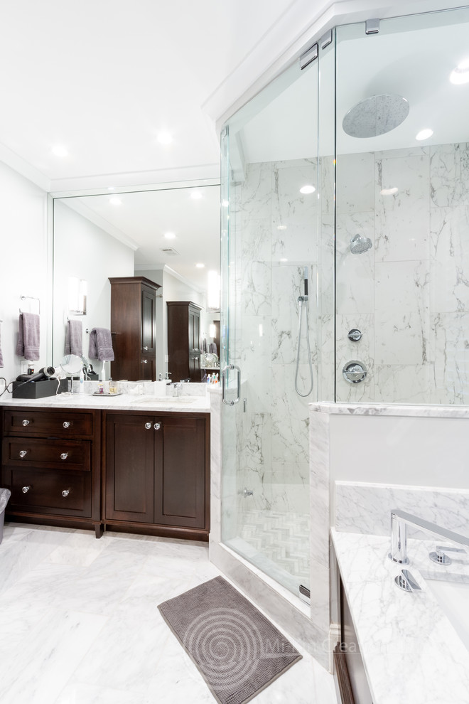 Marble and Walnut Bathroom