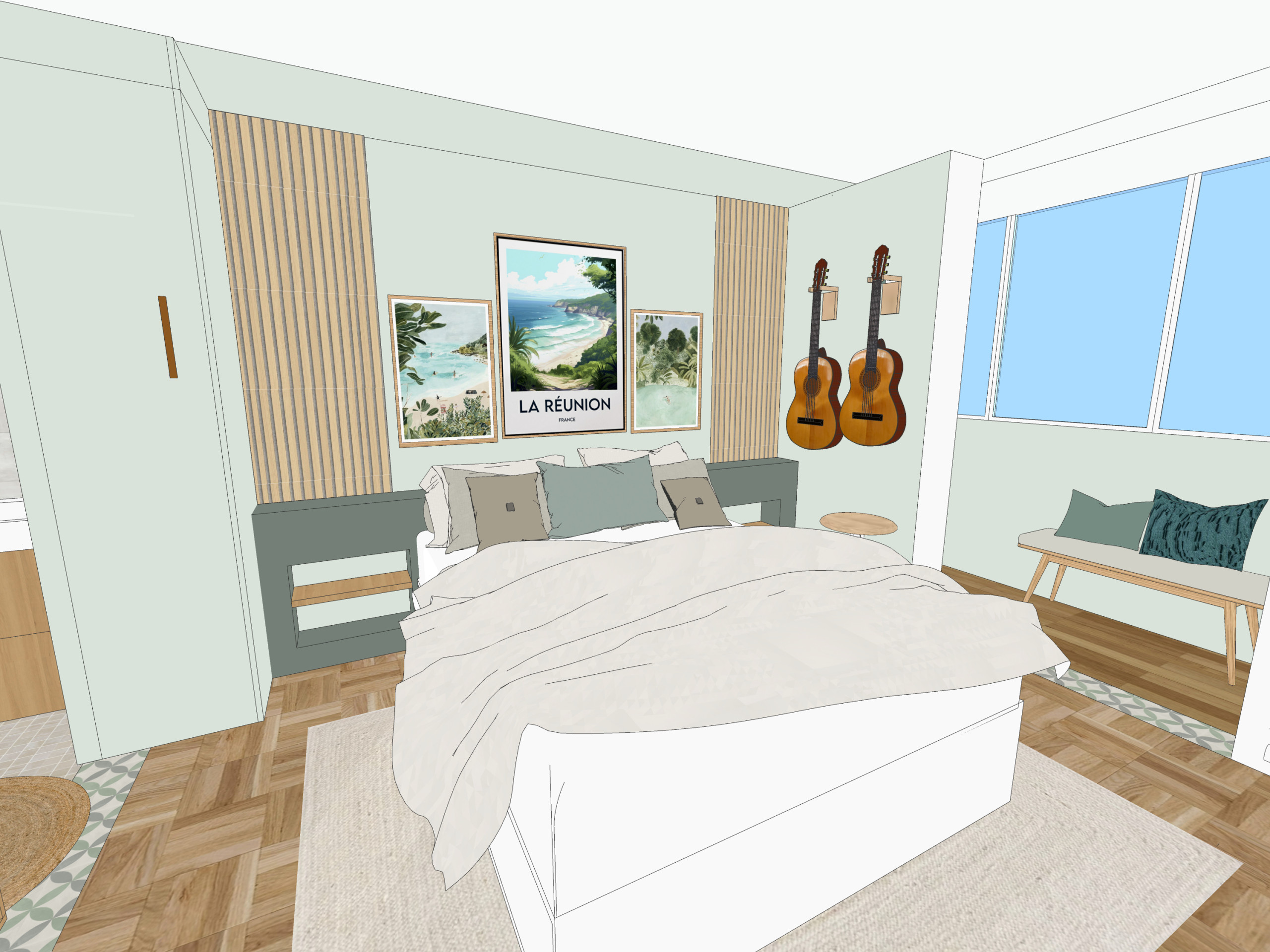 aménagement chambre parentale, style contemporain
