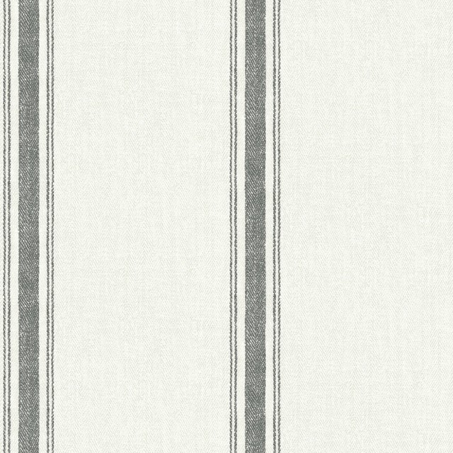 Chesapeake by Brewster 3115-12461 Linette Black Fabric Stripe Wallpaper
