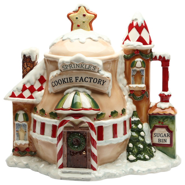 Village House Cookie Jar Contemporary Kitchen Canisters And Jars