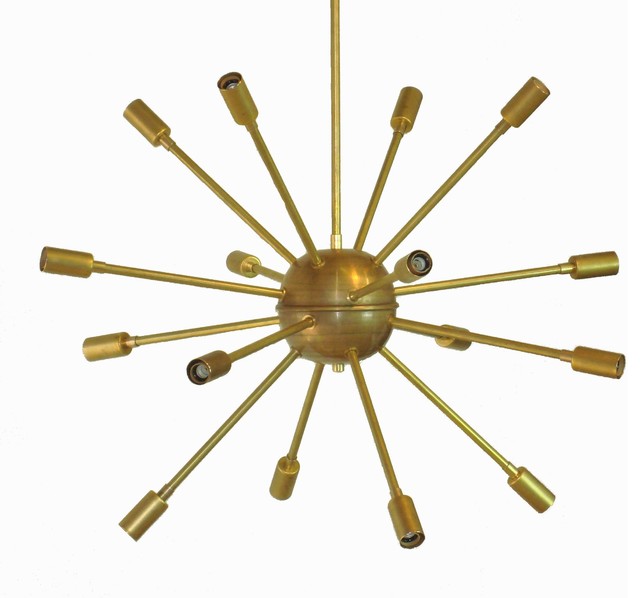 Raw Brass Large Center Sputnik Chandelier Raw Brass Large Center Sputnik Chandelier Modern