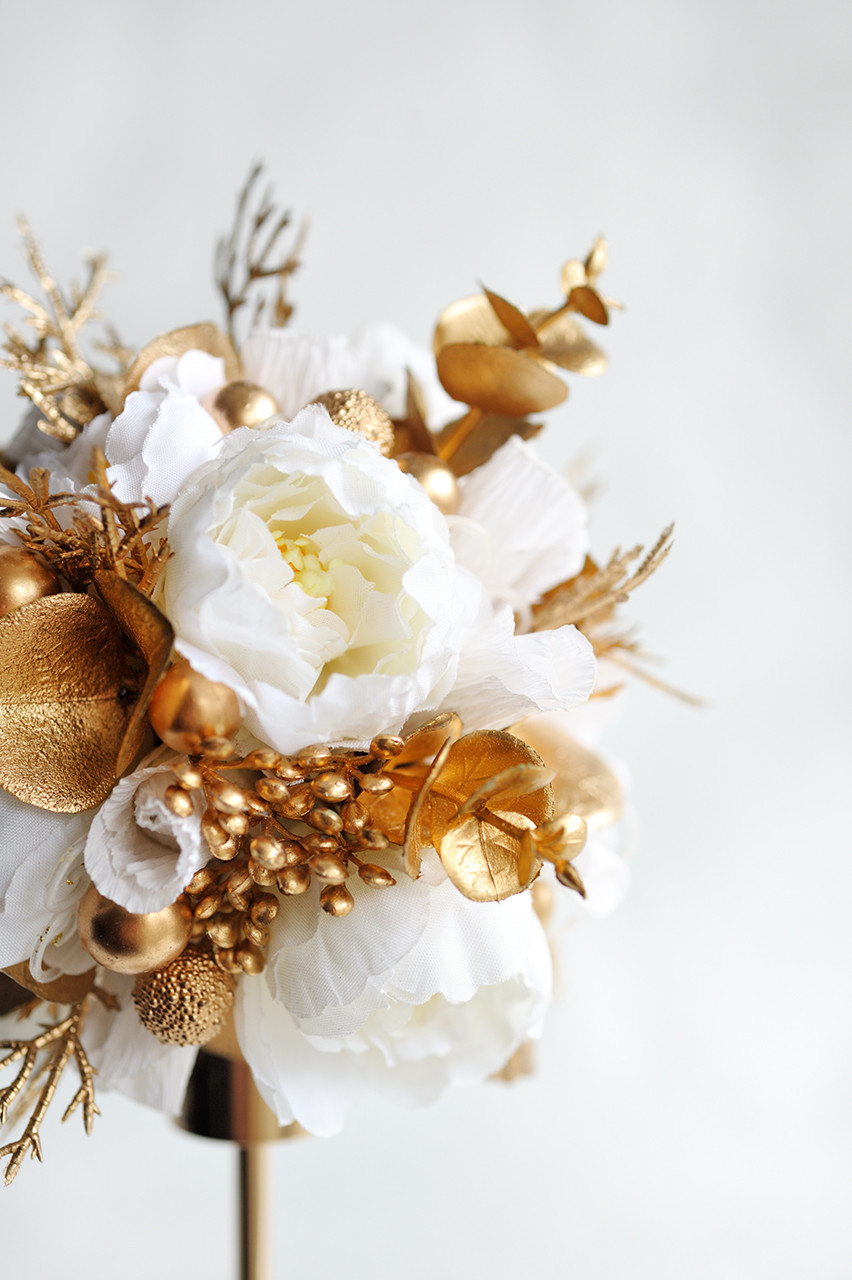 Набор высоких подсвечников с декором, цвет бело-золотой