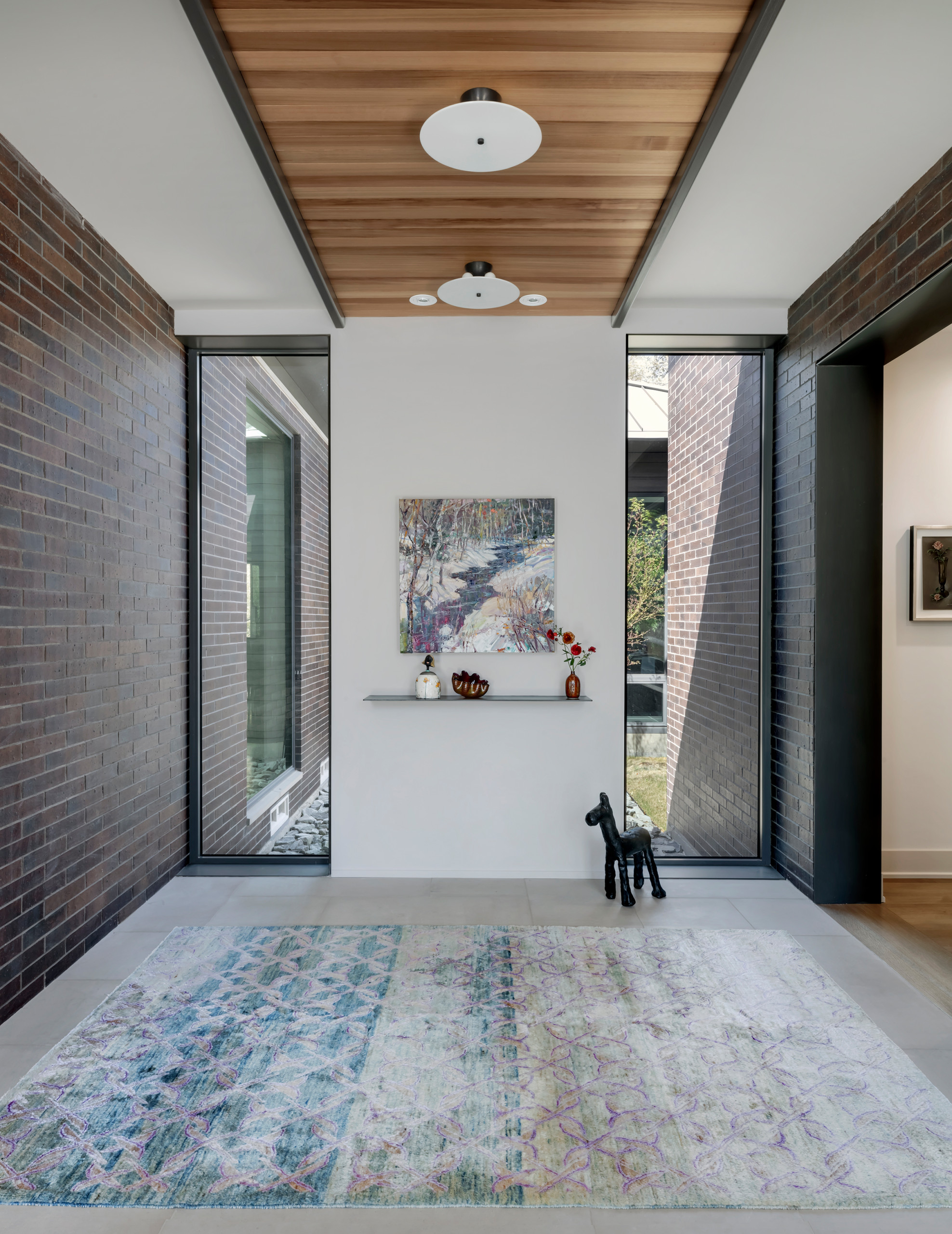 75 Wood Ceiling and Brick Wall Entryway Ideas You'll Love - November, 2022  | Houzz