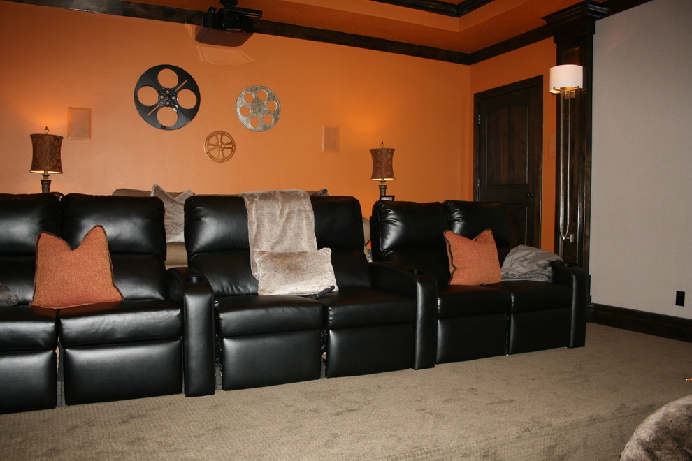 Photo of an eclectic home theatre in Salt Lake City.