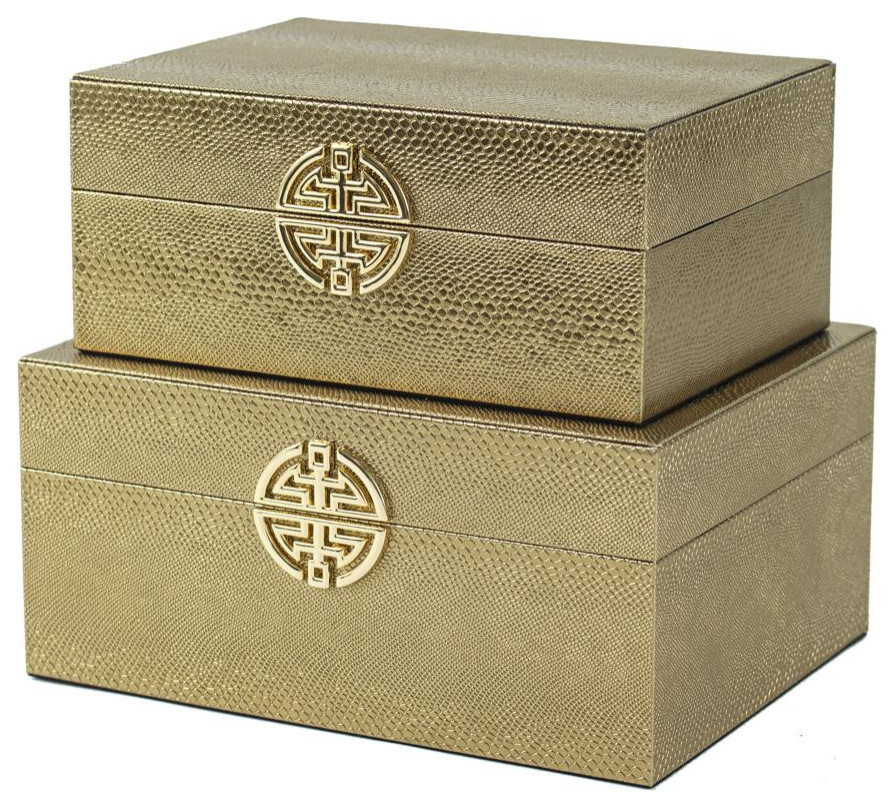 Yasmeen Decorative Box, Bronze and Gold