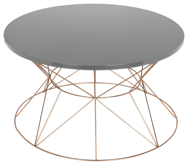 Mendel Round Rose Gold Metal Coffee, Houzz Round Coffee Tables