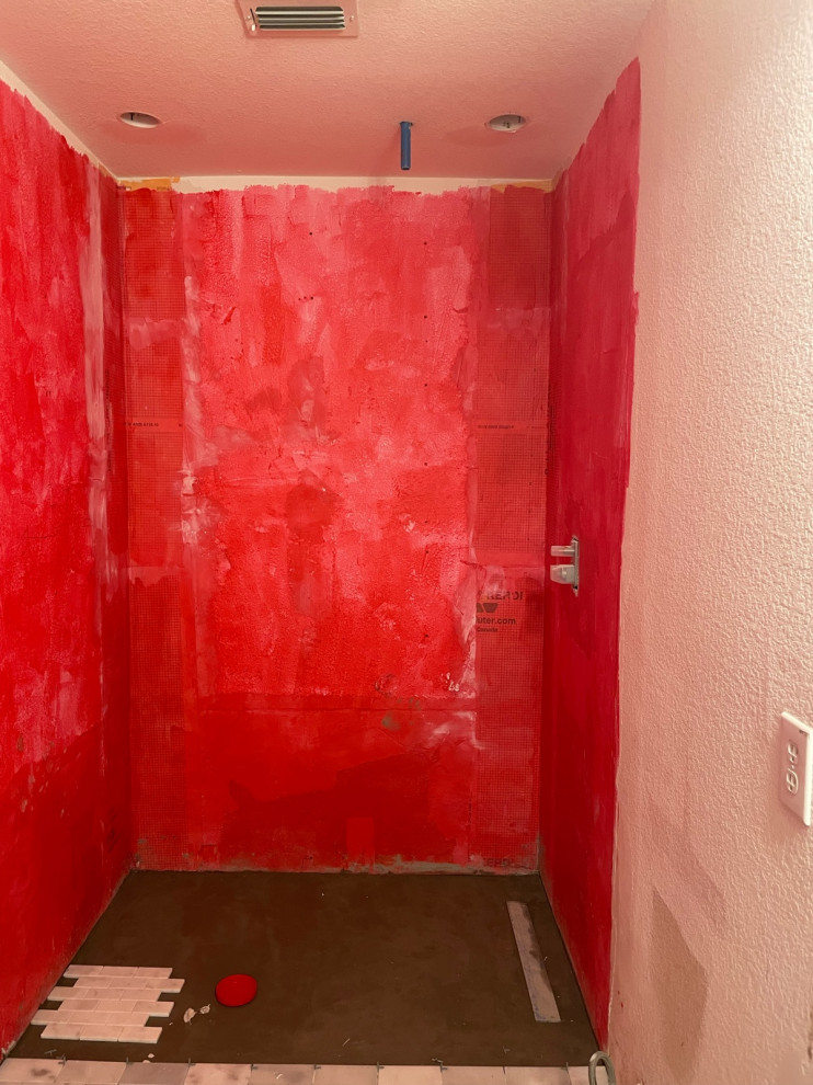 No door How far to extend wall tile past opening to shower