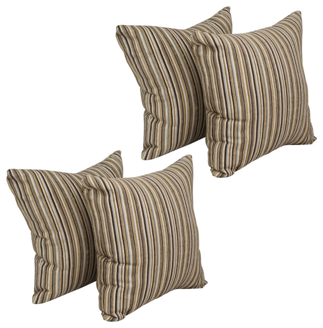 17" Jacquard Throw Pillows With Inserts, Set of 4, Otto Sahara