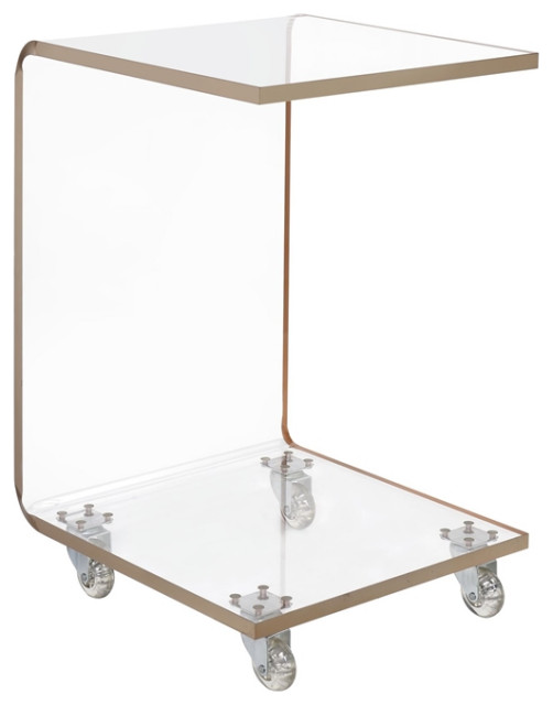 Picket House Furnishings Peek Acrylic Snack Table in Gold