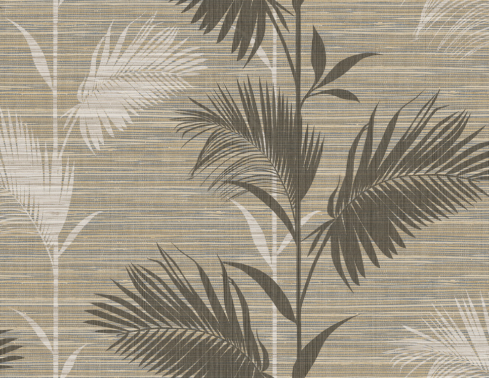 Away On Holiday Brown Palm Wallpaper - Tropical - Wallpaper - by