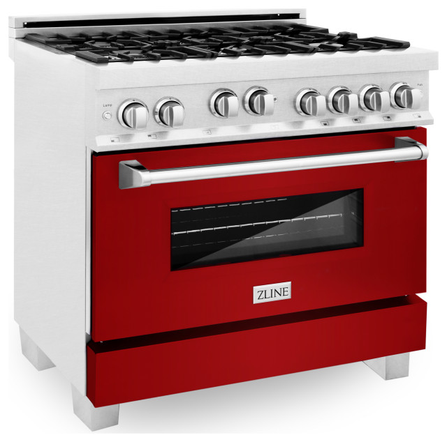 ZLINE 36" Range Gas Stove/Gas Oven, DuraSnow Stainless Steel