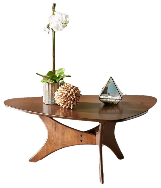 Ink Ivy Blaze Triangle Wood Coffee Table In Brown Finish Iif17 0010