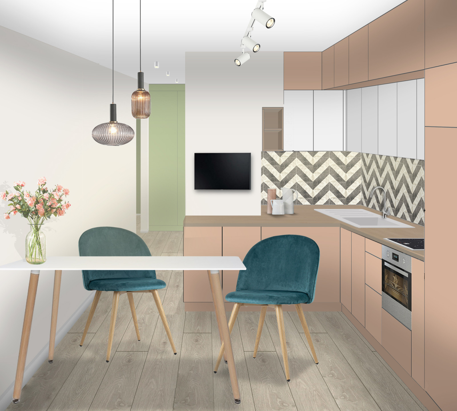 Двухкомнатная квартира для семьи с ребенком.