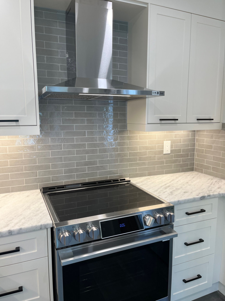 Beautiful HDF kitchen with granite countertop & waterfall